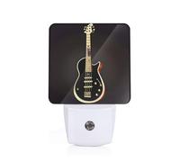 PHAYAH Black Guitar Pattern Led Night Light Decor Nightlights for Bedroom, Bathroom Hallway, Kitchen, with Dusk to Dawn Auto Sensors