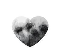 Phayah Black Ink Lotus Pattern Lavender Scent Car Air Freshener Heart Shape Card Hanging Hanging Scented Card 6 Pcs For Cars Closet Drawer