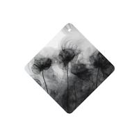 Phayah Black Ink Lotus Pattern Lavender Scent Car Air Freshener Square Card Hanging Hanging Scented Card 6 Pcs For Cars Closet Drawer Eliminate