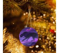 Phayah Black Leopard Pattern Ceramic Round Xmas Tree Ornament New Year Home Souvenirs For Gatherings Christmas Tree Hanging