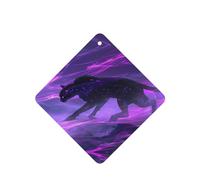 Phayah Black Leopard Pattern Lavender Scent Car Air Freshener Square Card Hanging Hanging Scented Card 6 Pcs For Cars Closet Drawer Eliminate