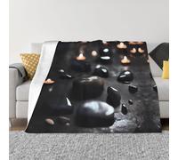 PHAYAH Black Mystery Heart Stone Pattern Air Conditioning Blanket for Sofa Bed Chair Bedroom Gift Travel Living Room 40"X30"