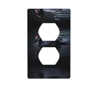 Phayah Black Swan Floating Pattern Outlet Covers Plate Receptacle Duplex Light Switch Cover Plate for Kitchen Bathroom Bedroom Farmhouse Decor