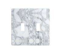 Phayah Black Textured Marble Pattern Wall Plate Outlet Cover Double Toggle Light Switch Cover Size 4.5x4.5 in for Residential and Commercial Areas