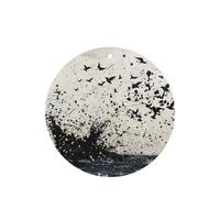 Phayah Black Water On The Lake Pattern Lavender Scent Car Air Freshener Round Shape Card Hanging Hanging Scented Card 6 Pcs For Cars Closet Drawer Eliminate
