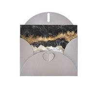 PHAYAH Black White Gold Foil Marble Pattern Holiday Cards 10 And Ideal For Christmas, Wedding Anniversaries And Party Invitations Matching Gray Envelopes
