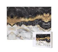 Phayah Black White Gold Foil Marble Puzzles For Adults 500 Pieces For Home Decor Intelligence Development Toys 20.4 X 15"