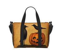 Phayah Blackbird And Pumpkin Crossbody Travel Bag Overnighter Duffel Bags Carry On Size Ideal For School Or Overnight Travel Bag