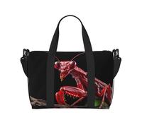 Phayah Blade Red Praying Mantis Crossbody Travel Bag Overnighter Duffel Bags Carry On Size Ideal For School Or Overnight Travel Bag