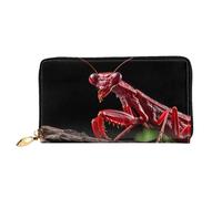 PHAYAH Blade Red Praying Mantis Pattern Women'S Wallet Long Clutch Zip Around Travel Leather Purse Large Capacity Credit Card Holder