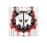 Phayah Blood Red Wolf Head Pattern Double Light Switch Cover Plates Decorative Wall Plate Double Toggle Lightswitch Cover