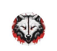 Phayah Blood Red Wolf Head Pattern Lavender Scent Car Air Freshener Round Shape Card Hanging Hanging Scented Card 6 Pcs For Cars Closet Shoe