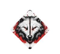 Phayah Blood Red Wolf Head Pattern Lavender Scent Car Air Freshener Square Card Hanging Hanging Scented Card 6 Pcs For Cars Closet Shoe