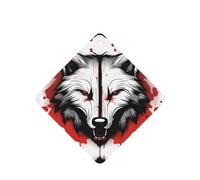 Phayah Blood Red Wolf Head Pattern Lavender Scent Car Air Freshener Square Card Hanging Hanging Scented Card 4 Pcs For Cars Closet Shoe