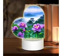 Phayah Blooming Peonies Pattern 3D Led Light Lamp USB Cable Adjustable 3 Modes Base Show Stand for Christmas Room Restaurant Bar Shop