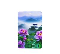 Phayah Blooming Peonies Pattern Lavender Scent Car Air Freshener Rectangle Card Hanging Hanging Scented Card 6 Pcs For Cars Closet Drawer Eliminate