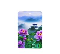 Phayah Blooming Peonies Pattern Lavender Scent Car Air Freshener Rectangle Card Hanging Hanging Scented Card 4 Pcs For Cars Closet Drawer Eliminate