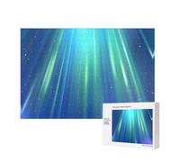 Phayah Blue Aurora Borealis Jigsaw Puzzles For Adults 300 Pieces.Home Decor Birthday Party For Men Women 15.7 X 11"