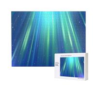 Phayah Blue Aurora Borealis Jigsaw Puzzles For Adults 500 Pieces.Home Decor Birthday Party For Men Women 20.4 X 15"