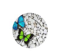 Phayah Blue Butterfly Green Butterfly And Stone Pattern Lavender Scent Car Air Freshener Round Shape Card Hanging Hanging Scented Card 4 Pcs For Cars Closet Drawer Eliminate