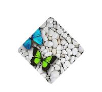 Phayah Blue Butterfly Green Butterfly And Stone Pattern Lavender Scent Car Air Freshener Square Card Hanging Hanging Scented Card 4 Pcs For Cars Closet Drawer Eliminate