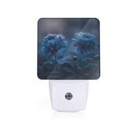 Phayah Blue Chrysanthemum Pattern Night Light Lamp with Dusk to Dawn Sensor Led Lamp for Corridors Bedrooms Children's Rooms Stairs
