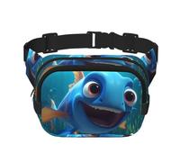 Phayah Blue Fish With Big Mouth Waist Pack Bag,Fanny Pack For Men,Women, Workout Traveling Casual Running Hiking Cycling, Bum Bag