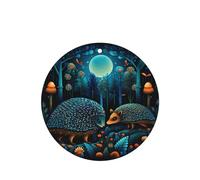 Phayah Blue Forest Hedgehog Pattern Lavender Scent Car Air Freshener Round Shape Card Hanging Hanging Scented Card 4 Pcs For Cars Closet Drawer