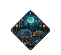 Phayah Blue Forest Hedgehog Pattern Lavender Scent Car Air Freshener Square Card Hanging Hanging Scented Card 4 Pcs For Cars Closet Drawer