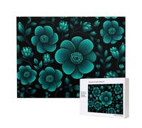 Phayah Blue Hibiscus Flower Pattern Puzzle Unique Jigsaw Wall Art Picture for Home Decoration 500 Pcs
