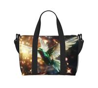 Phayah Blue Hummingbird Travel Duffle Bag Weekender Overnight Gym Tote for Women Girls Shoulder Bag Workout Water Resistant