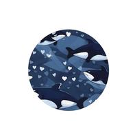 Phayah Blue Killer Whale Pattern Lavender Scent Car Air Freshener Round Shape Card Hanging Hanging Scented Card 4 Pcs For Cars Closet Drawer