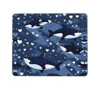 PHAYAH Blue Killer Whale Pattern Mouse Pads, Portable Wireless Mouse Pad, Non-Slip Rubber Base Laptop Mousepad Smooth Surface for Office & Travel 7.9 X 9.5 in