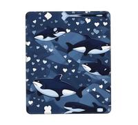 PHAYAH Blue Killer Whale Pattern Mouse Pads, Portable Wireless Mouse Pad, Non-Slip Rubber Base Laptop Mousepad Smooth Surface for Office & Travel 8.3 X 10.3 in