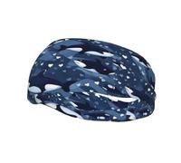 Phayah Blue Killer Whale Pattern Women Men Athletic Sweatbands Hair Bands for Yoga Running Moisture Elastic Sweat Wicking Head Band