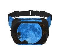 Phayah Blue Moon Waist Pack Bag,Fanny Pack For Men,Women, Workout Traveling Casual Running Hiking Cycling, Bum Bag