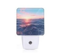 Phayah Blue Ocean Pattern Night Light Lamp with Dusk to Dawn Sensor Led Lamp for Corridors Bedrooms Children's Rooms Stairs