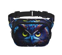 Phayah Blue Owl Waist Pack Bag,Fanny Pack For Men,Women, Workout Traveling Casual Running Hiking Cycling, Bum Bag