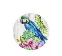 Phayah Blue Parrot In Flowers Pattern Lavender Scent Car Air Freshener Round Shape Card Hanging Hanging Scented Card 6 Pcs For Cars Closet Shoe