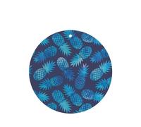 Phayah Blue Pineapple Pattern Lavender Scent Car Air Freshener Round Shape Card Hanging Hanging Scented Card 4 Pcs For Cars Closet Drawer Eliminate