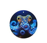 Phayah Blue Ringed Octopus Pattern Lavender Scent Car Air Freshener Round Shape Card Hanging Hanging Scented Card 6 Pcs For Cars Closet Drawer Eliminate