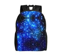 PHAYAH Blue Shining Stars Pattern Casual Shoulders Classical Basic Travel Backpack Travel And Outdoor Activities