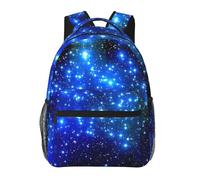 PHAYAH Blue Shining Stars Pattern Casual Shoulders Classical Basic Travel Backpack Travel And Outdoor Activities Resistant