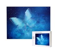 Phayah Blue Starry Butterfly Galaxy Jigsaw Puzzles For Adults 500 Pieces.Home Decor Birthday Party For Men Women 20.4 X 15"