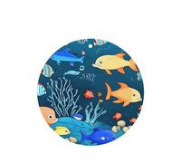 Phayah Blue Underwater World Of Fish Pattern Lavender Scent Car Aroma Round Shape Hanging Fragrance Tablet Car Interior Fragrance Freshener 6p