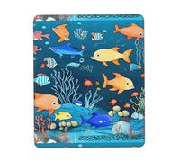 PHAYAH Blue Underwater World of Fish Pattern Mouse Pad with Anti-Fray Stitching with Non-Slip Rubber Base, Gaming Mouse Mat for Laptop, Office & Home 8.3 X 10.3 in