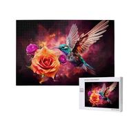 Phayah Bluebird Rose Jigsaw Puzzles for Adults 1000 Pieces.Home Decor Birthday Party for Men Women 29.5 X 19.7