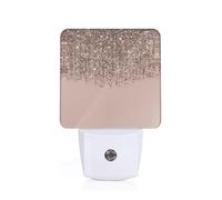 PHAYAH Blush Pink Rose Gold Pattern Plug-in Night Light Led Light Dusk to Dawn Sensor for Corridors Bedrooms Children's Rooms Stairs