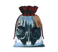PHAYAH Book Mountain Owl Christmas Drawstring Burlap Gift Bag Candy Bag, Storage Bag Suitable For Christmas, Birthday Party