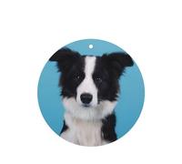 Phayah Border Collie Pattern Lavender Scent Car Air Freshener Round Shape Card Hanging Hanging Scented Card 6 Pcs For Cars Closet Drawer Eliminate